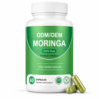 OEM ODM Kapsul Daun Moringa Bubuk Moringa Suplemen Diet Herbal Label Pribadi Produsen Kustom Pabrik Grosir Pabrik Manufaktur