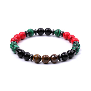 Bracelet en pierres naturelles multicolores, élastique, bijoux de poignet unisexe, style bohème - Product Image 3