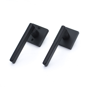 Juego de manija y cerradura de puerta negra Manija de puerta de estilo popular de aleación de zinc - Product Image 2