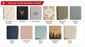   Carnet de notes personnalisé avec couverture en tissu de lin de qualité supérieure, bordure dorée, cadeau d'entreprise - Product Image 3