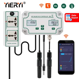 Tuya Online Digital PH Controller Data Logger Function ECMeter Monitor 0-199.0ms/cm for Aquariums Hydroponics Aquacult pH Tester