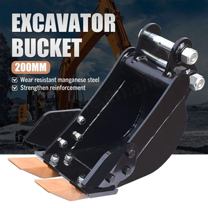 Mini pièces jointes 200mm/7.87in seau en acier allié résistant à l'usure noir 1 an de garantie pour 5 travaux de construction fermiers - Product Image 1