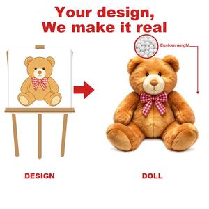 <span class=keywords><strong>Orsacchiotto</strong></span> Morbido <span class=keywords><strong>Arancione</strong></span>-Marrone Seduto con Fiocco, Peluche Personalizzato con Peso, Regalo Bambola di Peluche - Product Image 1
