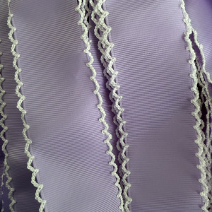 OKAY Hot Selling 1.5 Inch 38mm Lilac Ribbed Fabric With White <strong>Ric</strong> <strong>Rac</strong> Crochet Edge <strong>Trim</strong> ,Moonstitch Edge Grosgrain Ribbon - Product Image 2