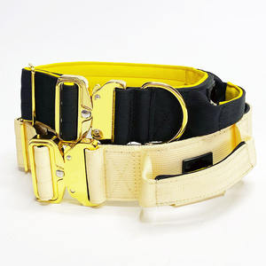 ปลอกคอสุนัข2นิ้ว1.5นิ้วสุดหรูปลอกคอสุนัขแบบยุทธวิธีพร้อมหัวเข็มขัดสีทอง - Product Image 1