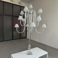 Lustre moderne en cristal blanc transparent à 13 bras, élégant centre de table pour réceptions de mariage, banquet