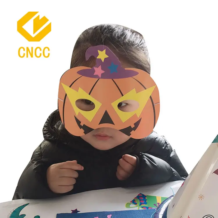 Máscara de papel seguro personalizada 4c impressão, máscara de desenho animado de halloween para crianças
