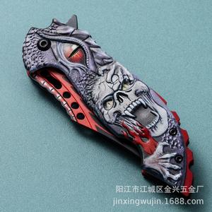 Navaja Plegable con Diseño de Calavera 3D para Dropshipping en Shopify, Acero Inoxidable, Herramienta de Supervivencia al Aire Libre, EDC, Herramienta de Bolsillo, Equipo de Campamento - Product Image 3