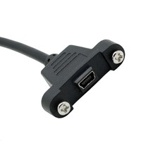 Câble adaptateur d'extension Mini USB B 2.0 5 broches mâle vers femelle à montage sur panneau avec vis 50 cm