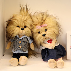 Encantadora muñeca de <span class=keywords><strong>Yorkshire</strong></span>, juguete de peluche, muñeca de perro vestida, regalo de cumpleaños, Animal de peluche, pareja de juguete - Product Image 3
