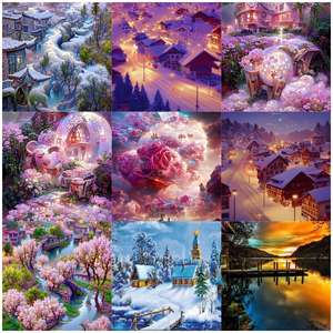 Kit Pittura Diamante 5D LS Dream <span class=keywords><strong>Castle</strong></span>, Paesaggio Fai-da-Te, Ricamo Diamante Completo, Mosaico a Punto Croce, Arte da Parete - Product Image 3