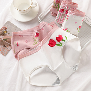 Braguitas de Algodón 100% para Mujer, Estilo Hipster, con Estampado Digital de Rosas, Cintura con Lazo, Sin Costuras, de Tiro Bajo, Antibacterianas - Product Image 4
