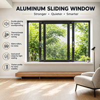 Fenêtres coulissantes en aluminium à double vitrage trempé avec moustiquaire pour la sécurité et la ventilation des maisons et appartements modernes