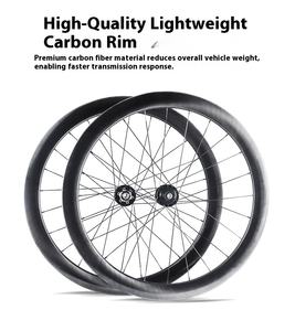 Ruedas de Ciclismo Aerodinámicas Ultraligeras N <span class=keywords><strong>OG</strong></span>-<span class=keywords><strong>EVKIN</strong></span> RW-D50SL 700C de Fibra de Carbono para Bicicleta de Carretera con Freno de Disco de 50 mm, Tubeless/Clincher, Negras - Product Image 3