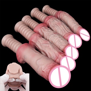 FAAK Dual Layer <b>Dildo</b> with Handle,The Manhandler Waterproof Female G Spot <b>Dildo</b> Adult Sex Toy for Women Anal <b>Dildo</b> with Textures - Product Image 1