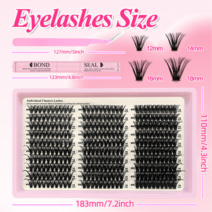 Lakanaku Individual <b>Cluster</b> <b>Lashes</b> 40D 50D 60D With Tools For DIY Eyelash Extension - Product Image 4