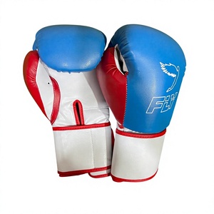 Gants de boxe Fly en cuir véritable, Velcro, bleu, rouge, blanc, équipement d'entraînement pour adultes, respirants, gants de boxe Winning, no boxing no life - Product Image 1