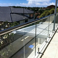 Balustrade de balcon en verre pour piscine, garde-corps en acier inoxydable, pince pour verre trempé, garde-corps d'escalier sans cadre, garde-corps de balcon sans cadre