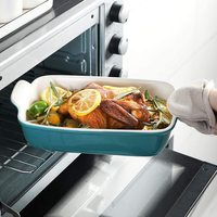 Ustensiles de cuisson en céramique personnalisés, ensemble de casseroles pour dîner à gâteau, moules à lasagnes rectangulaires en porcelaine