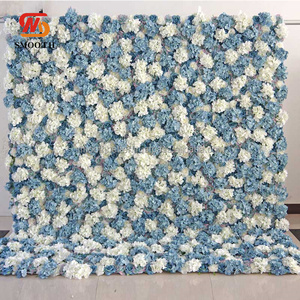 Mur <span class=keywords><strong>de</strong></span> fleurs <span class=keywords><strong>bleu</strong></span> poussière pour décoration <span class=keywords><strong>de</strong></span> mariage, mur <span class=keywords><strong>de</strong></span> fleurs en soie <span class=keywords><strong>bleu</strong></span> hydrangea - Product Image 1