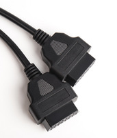 Cable Adaptador de Extensión de Diagnóstico OBD2 Obdii de 16 Pines Macho a Doble Hembra, Lector de Códigos, Herramientas de Escaneo, 12-24V
