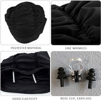 Chapeau de natation pliable en tissu pour femme Bonnet de bain en tissu à fleurs personnalisé de haute qualité Nouveau bonnet de bain pour femme Bonnet d'oreille pour adulte