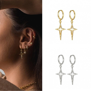 ROXI Light Luxury S925 Sterling <b>Silver</b> Geometric Star Diamond <b>Earrings</b> Ear Buckle Ear Jewelry Women - Product Image 3