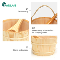 Ensemble seau et louche en pin Fanlan pour sauna, accessoires en bois pour spa, vapeur et eau, pour salle de bain, bain et douche