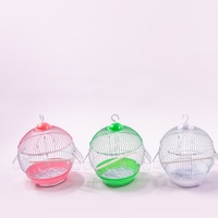 Nouvelle conception de cage à oiseaux en fil métallique pour petits animaux, cage circulaire miniature confortable et adorable pour perroquets et oiseaux