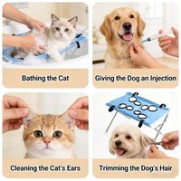 Hamac de toilettage anti-rayures pour animaux de compagnie avec harnais suspendu à 8 trous pour le lavage, la coupe des ongles et le nettoyage des oreilles – Accessoires pour chats et chiens