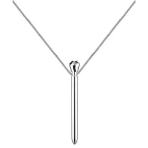 Wiederauf ladbare Juwel Halskette Mini Vib rating Bullet Weibliche Sexspielzeug Metall Edelstahl <span class=keywords><strong>Dildo</strong></span> Halskette G-Punkt <span class=keywords><strong>Vibrator</strong></span> Für Frauen - Product Image 3