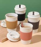 Gobelet en paille de blé avec logo personnalisé, tasse à café réutilisable, gobelet à eau portable de voyage, gobelet écologique