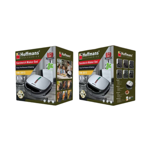 Kit de cuisson polyvalent Hoffmans 6 en 1, boîtier en acier inoxydable, gaufrier, grille-pain à sandwichs, appareil de cuisine électrique - Product Image 4