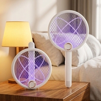 Tueur de moustiques électrique 2-en-1 pliable à lumière UV, avec batterie intégrée et retardateur de flamme