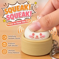 Jouet de décompression sensoriel anti-stress en PVC, porte-clés clavier mignon, bouton à presser en forme de dumpling, clé fidget click, pour fêtes