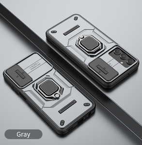 Coque arrière robuste avec fenêtre coulissante pour Samsung A15/F15/M15/A35/A25/A55, étui blindé avec support d'anneau pour Galaxy M55 - Product Image 6