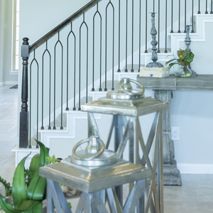 Escalera de hierro forjado de alta clase para interior, balaustre de acero cruzado - Product Image 2