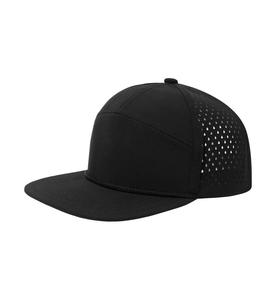 Berretto da Baseball da uomo regolabile a tesa piatta con cappello a prestazioni Snapback Laser con disegno traforato a mano tessuto ricamato caratteristiche comuni - Product Image 1