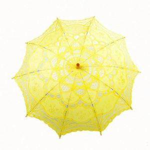 Parasol en dentelle populaire avec manche en bois, fournitures promotionnelles pour fêtes, mariées et occasions spéciales - Product Image 4