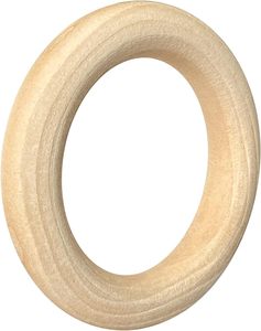 80 piezas de anillo de madera de 2,76 pulgadas, anillo de madera natural para hacer joyas y <span class=keywords><strong>manualidades</strong></span> DIY, anillo de madera lisa sin terminar, - Product Image 3
