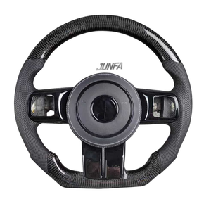 Volante de fibra de carbono en forma de D para <span class=keywords><strong>Jeep</strong></span> Wrangler <span class=keywords><strong>Compass</strong></span> Cherokee <span class=keywords><strong>Precio</strong></span> de fábrica Cuero perforado azul negro de lujo - Product Image 4