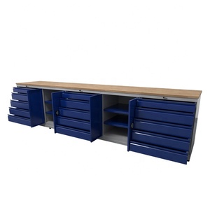 Muebles de taller, cajas de herramientas, armario, carrito de garaje, conjunto de almacenamiento para taller, organizador mecánico, banco de trabajo resistente 50172R - Product Image 5