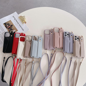 Luxe Faux Cuir Stand Titulaire De La Carte Bandoulière Anneau Boucle Téléphone Cas Sentir pour <span class=keywords><strong>IPhone</strong></span> 16 Pro Max 15 Plus 14 <span class=keywords><strong>13</strong></span> 12 11 - Product Image 6