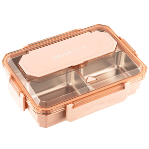 Qijia 304 Stainless Steel <b>Lunch</b> <b>Box</b> Rectangular Bento Container For Students Office Workers <b>Insulated</b> Meal Storage - Product Image 5