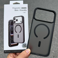 Coque de téléphone magnétique anti-chute de haute qualité pour iPhone 18 Pro Max 17 16 15 14 13, finition mate effet peau, avec boîte d'emballage