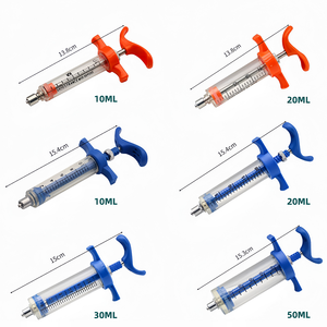 Jeringa veterinaria ajustable de plástico azul naranja Tpx de 10ml, inyector de animales, equipo para aves de corral - Product Image 2