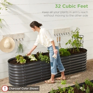 Prezzo di fabbrica esterno nuovo stile zincato acciaio sollevato letto da <span class=keywords><strong>giardino</strong></span> per fiori vegetali bordo fioriera 8*2 * 2ft - Product Image 5