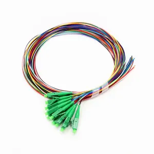 OEM 12 colores LC APC modo único G652D G657A 0,9mm fibra óptica Pigtail fibra óptica 12 colores g652d SM LC conector APC pigtail