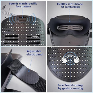 Maschera LED Musicale con Sensore di Musica e Gesti, Maschera Integrale per Feste in Costume, Cosplay e Balli in Maschera - Product Image 4