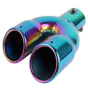 Silencieux Flamas à Gorge Droite Universel en Fibre de Carbone, Lumière Bleue Rouge, Tuyau d'Échappement Led pour Voiture - Product Image 5